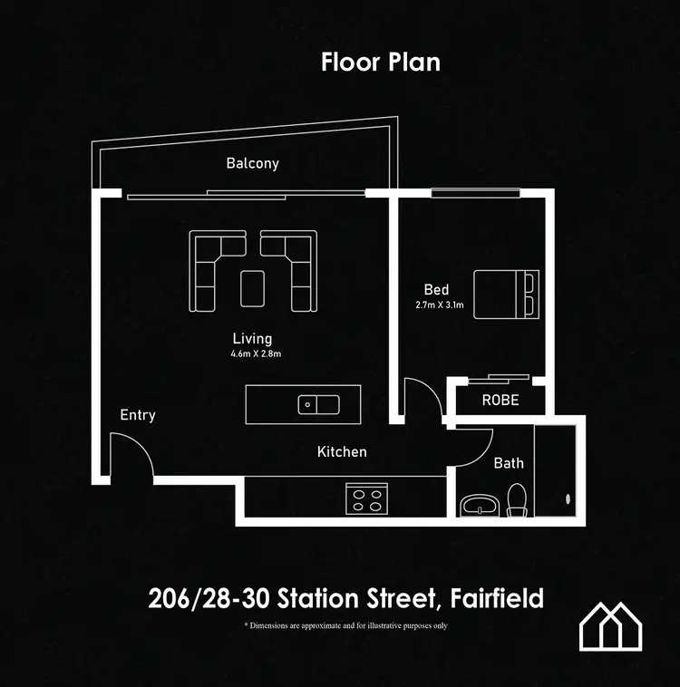 Floorplan of Homely apartment listing, 206/28-30 Station Street, Fairfield VIC 3078