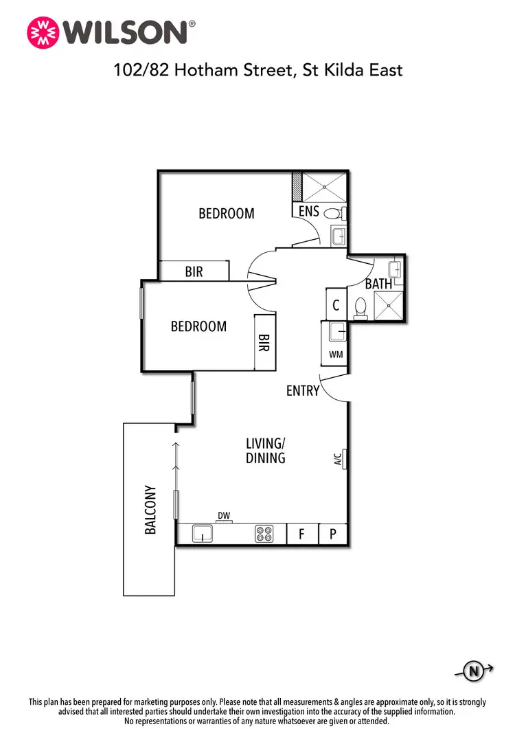 Floorplan of Homely apartment listing, 102/82 Hotham Street, St Kilda East VIC 3183