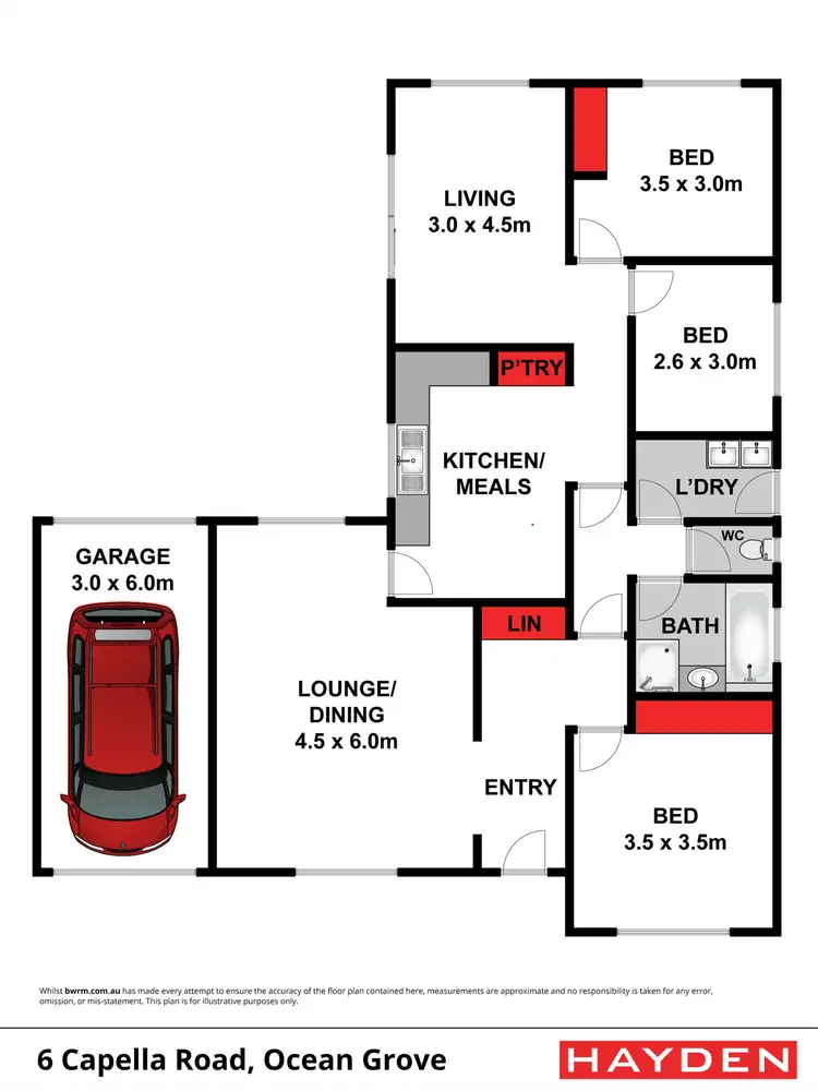 Floorplan of Homely house listing, 6 Capella Road, Ocean Grove VIC 3226