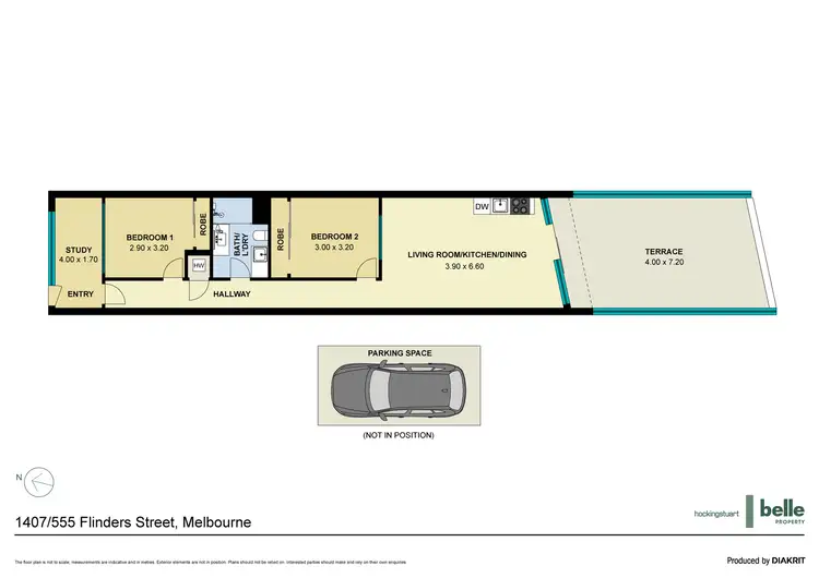 Floorplan of Homely apartment listing, 1407/555 Flinders Street, Melbourne VIC 3000