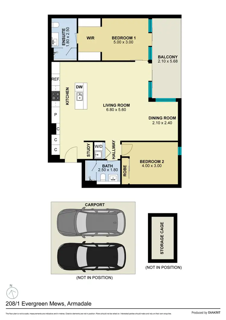 Floorplan of Homely apartment listing, 208/1 Evergreen Mews, Armadale VIC 3143