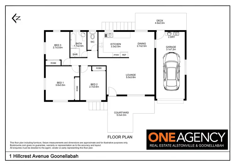Floorplan of Homely house listing, 1 Hillcrest Avenue, Goonellabah NSW 2480