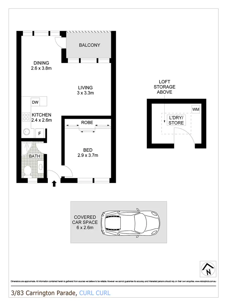Floorplan of Homely apartment listing, 3/83 Carrington Parade, Curl Curl NSW 2096