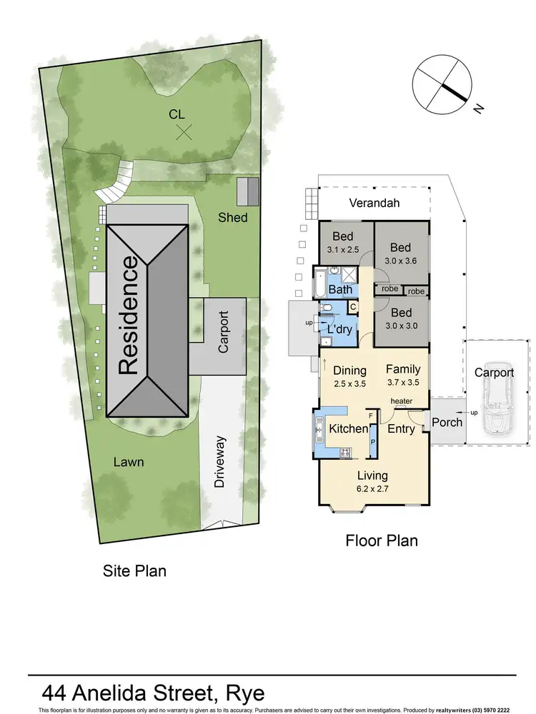 Floorplan of Homely house listing, 44 Anelida Street, Rye VIC 3941