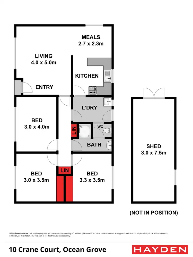 Floorplan of Homely house listing, 10 Crane Court, Ocean Grove VIC 3226