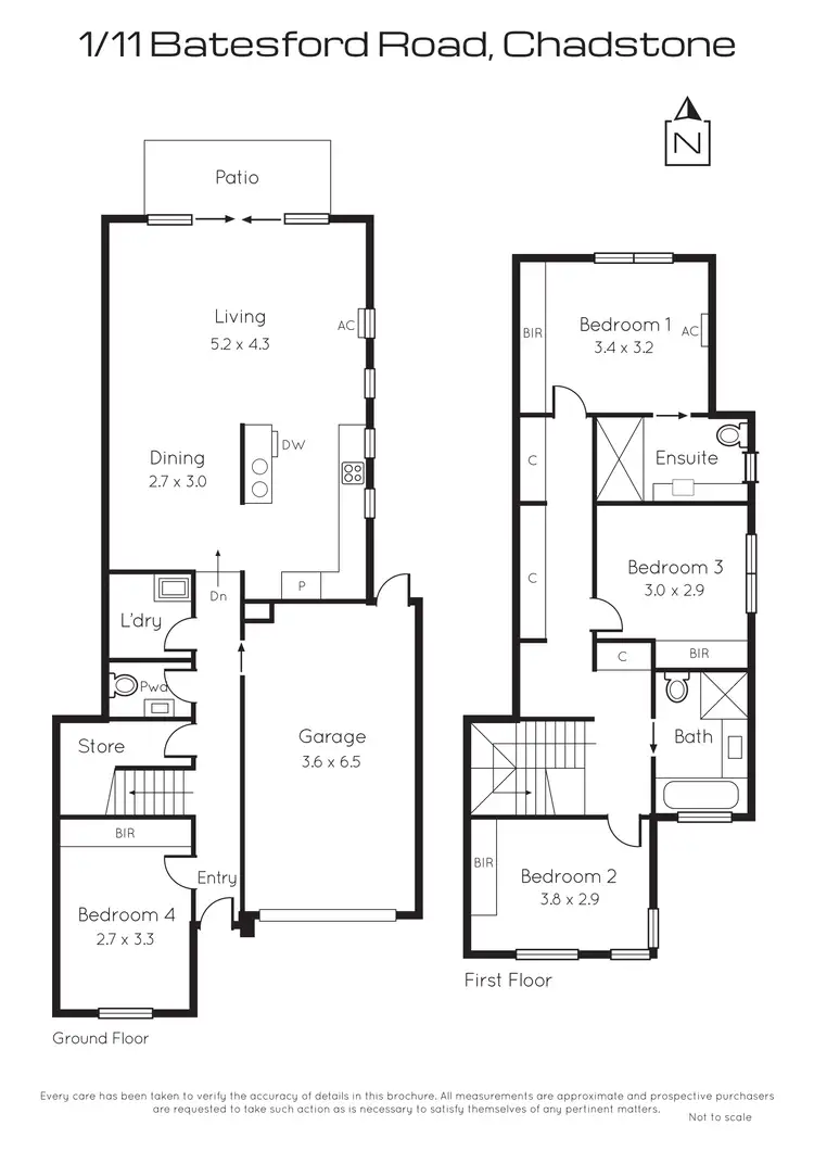 Floorplan of Homely townhouse listing, 1/11 Batesford Road, Chadstone VIC 3148