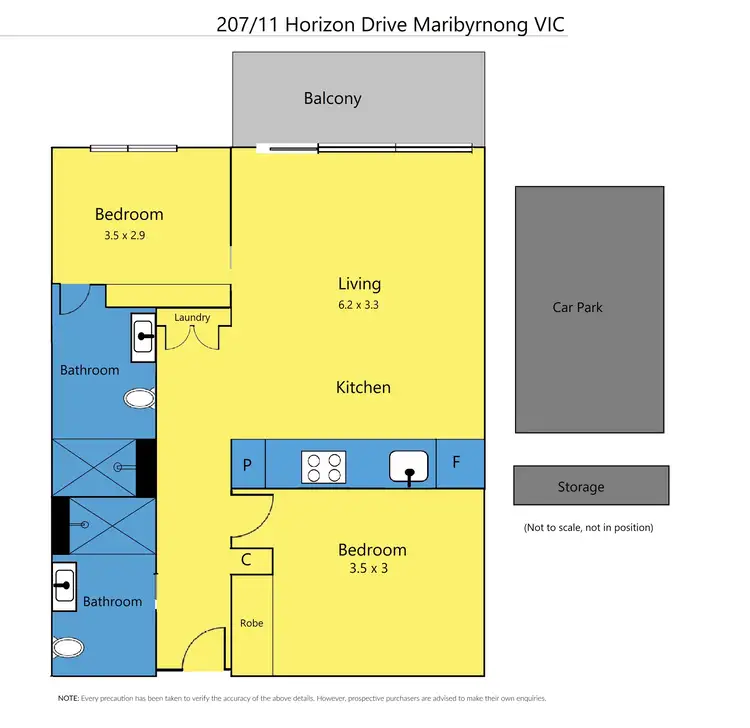 Floorplan of Homely apartment listing, 207/11 Horizon Drive, Maribyrnong VIC 3032