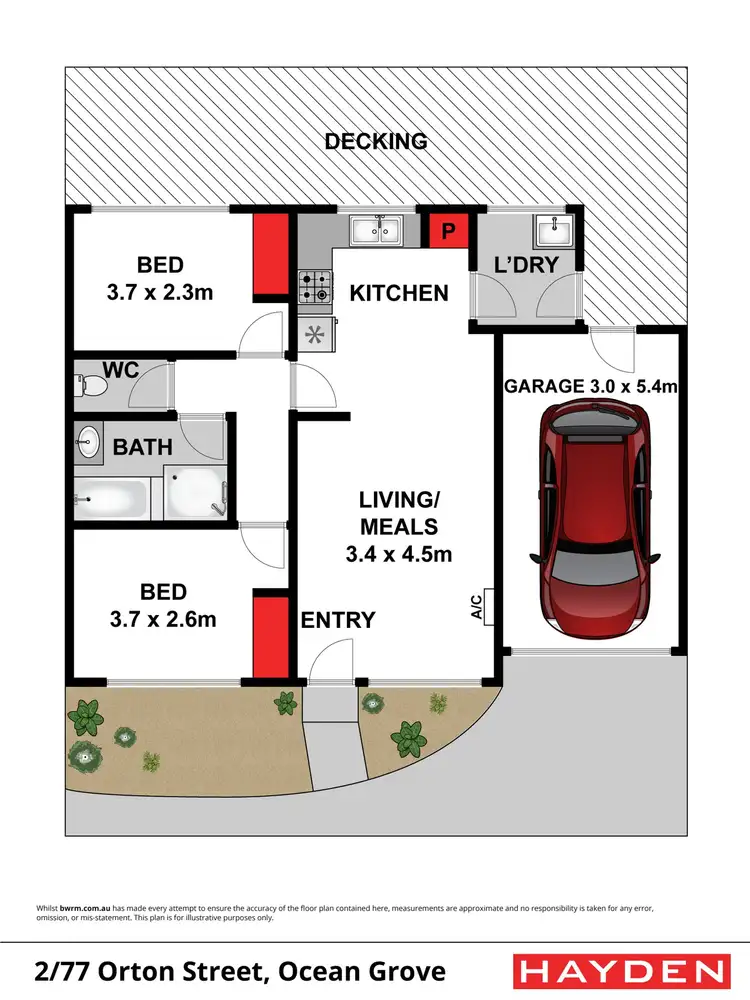 Floorplan of Homely unit listing, 2/77 Orton Street, Ocean Grove VIC 3226