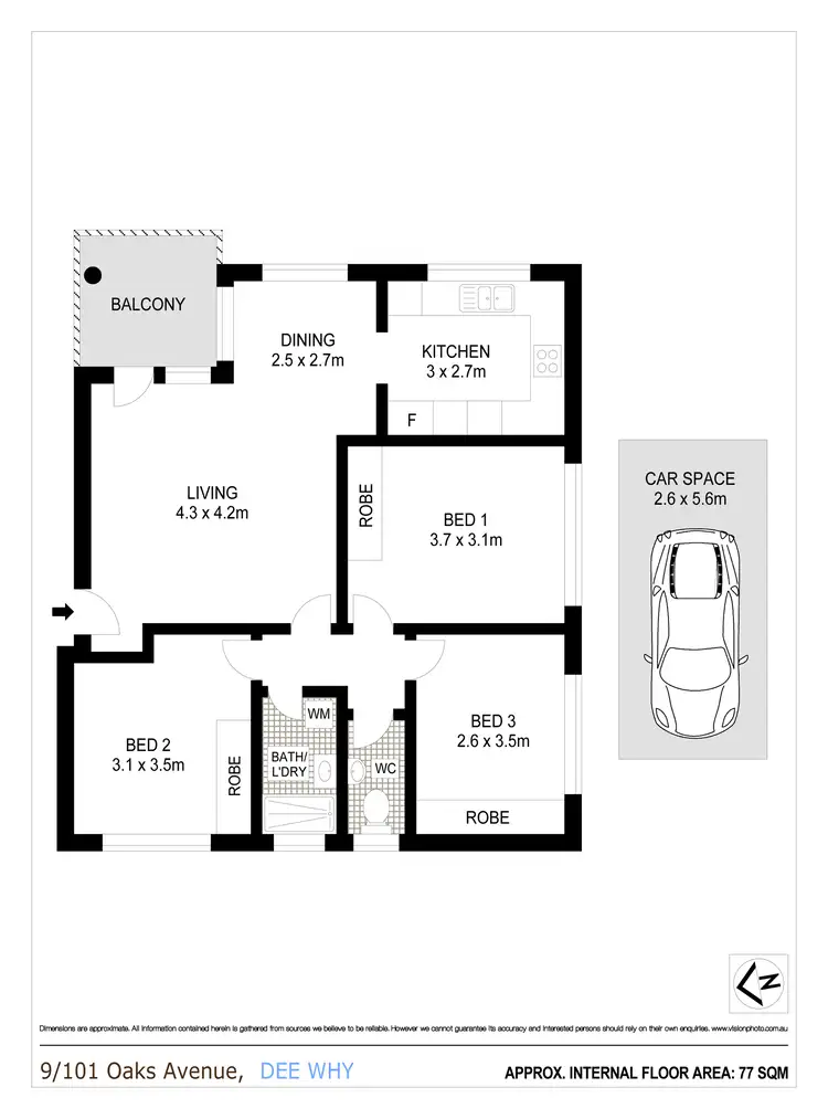 Floorplan of Homely apartment listing, 9/101 Oaks Avenue, Dee Why NSW 2099