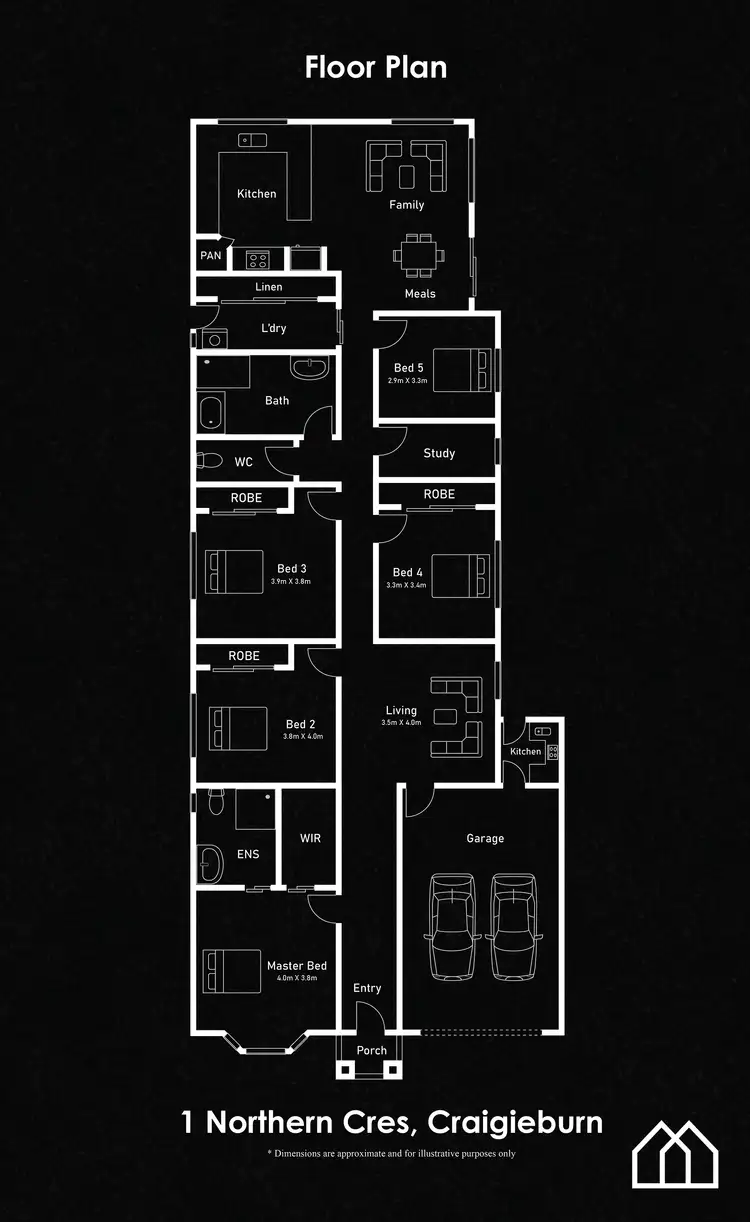 Floorplan of Homely house listing, 1 Northern Crescent, Craigieburn VIC 3064