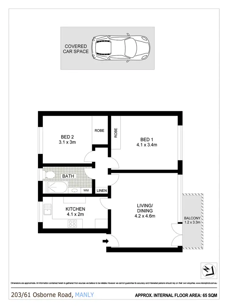 Floorplan of Homely apartment listing, 203/61 Osborne Road, Manly NSW 2095