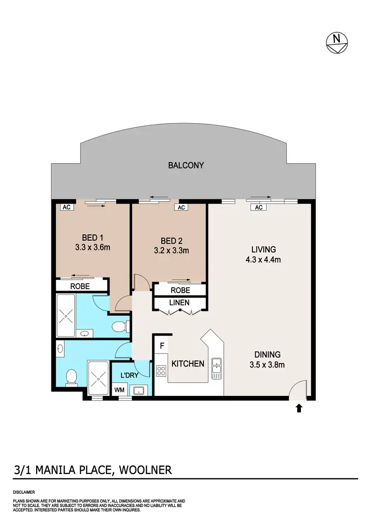 Floorplan of Homely unit listing, 3/1 Manila Place, Woolner NT 820
