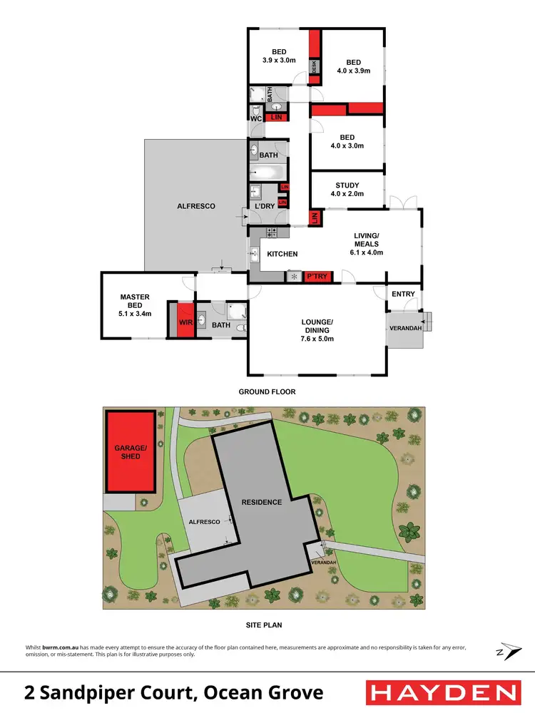 Floorplan of Homely house listing, 2 Sandpiper  Court, Ocean Grove VIC 3226