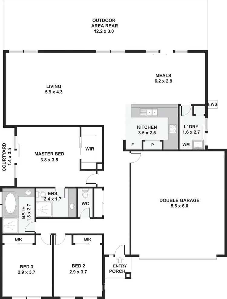 Floorplan of Homely unit listing, 1/20 Silver Creek Drive, Lynbrook VIC 3975