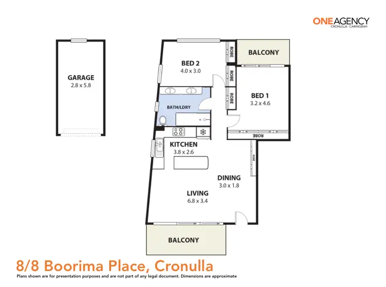 Floorplan of Homely apartment listing, 8/8 Boorima Place, Cronulla NSW 2230
