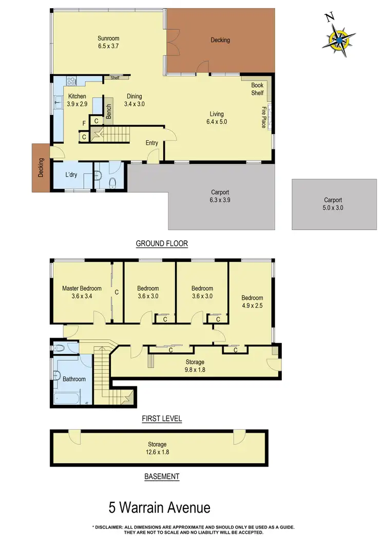 Floorplan of Homely house listing, 5 Warrain Avenue, Mornington VIC 3931
