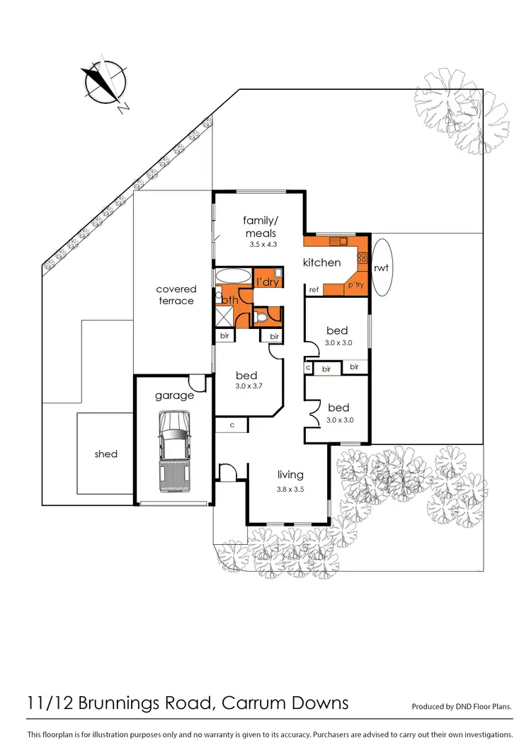 Floorplan of Homely unit listing, 11/12 Brunnings Road, Carrum Downs VIC 3201