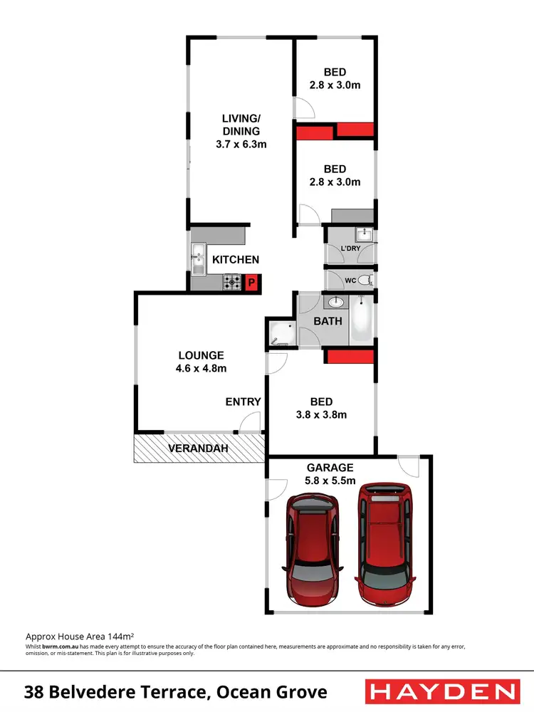 Floorplan of Homely house listing, 38 Belvedere Terrace, Ocean Grove VIC 3226