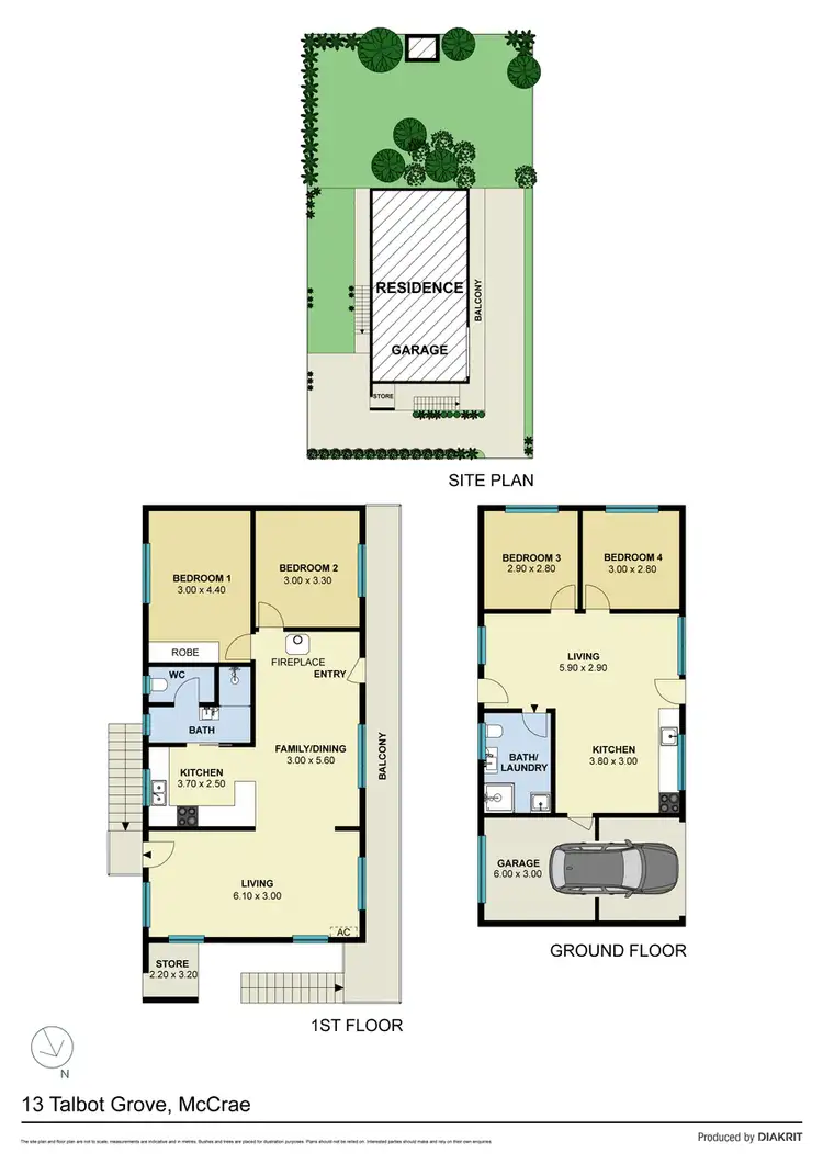 Floorplan of Homely house listing, 13 Talbot Grove, Mccrae VIC 3938