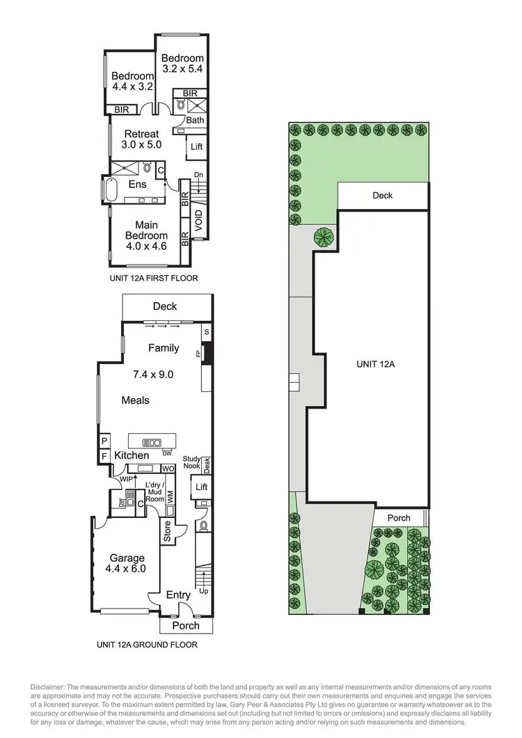 Floorplan of Homely townhouse listing, 12a Oak Crescent, Caulfield North VIC 3161