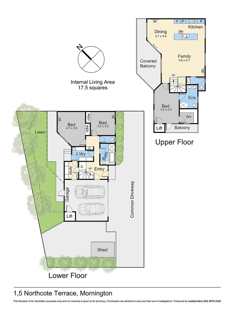 Floorplan of Homely townhouse listing, 1/5 Northcote Terrace, Mornington VIC 3931