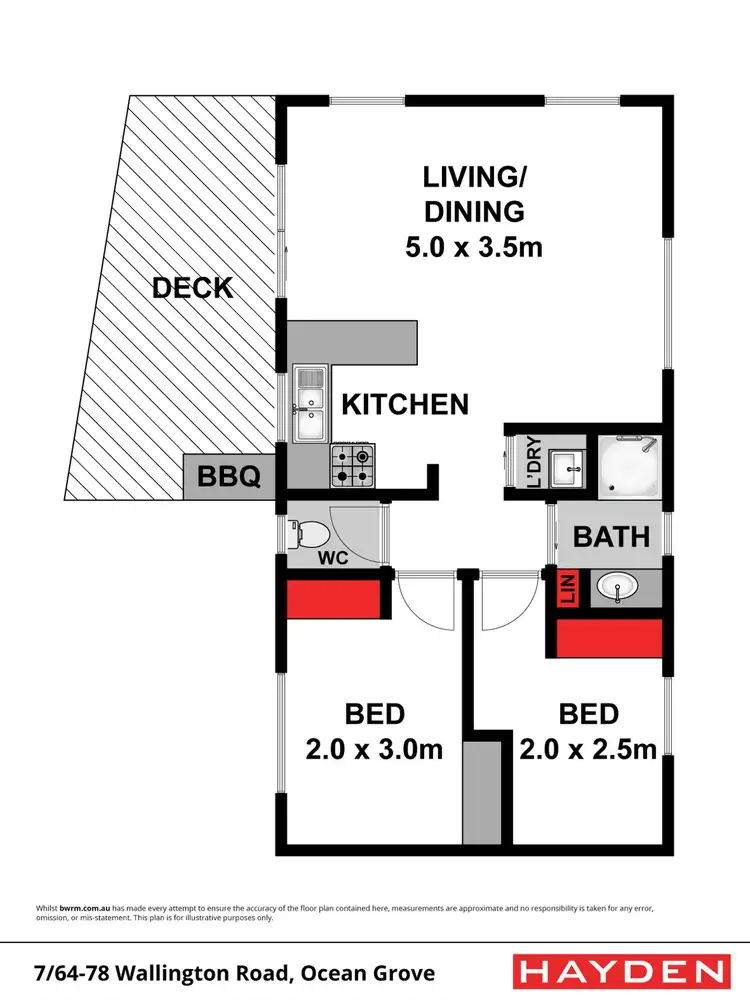 Floorplan of Homely unit listing, 7/64-78 Wallington Road, Ocean Grove VIC 3226