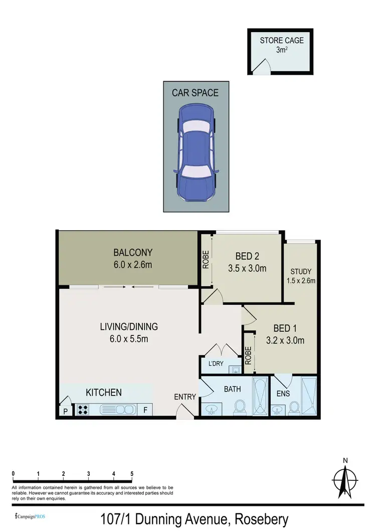 Floorplan of Homely apartment listing, 107/1-3 Dunning Avenue, Rosebery NSW 2018