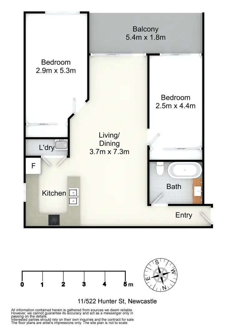 Floorplan of Homely apartment listing, 11/522-526 Hunter Street, Newcastle NSW 2300