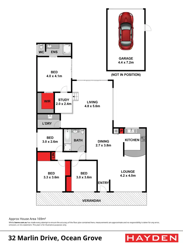 Floorplan of Homely house listing, 32 Marlin Drive, Ocean Grove VIC 3226
