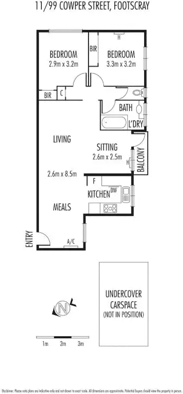 Floorplan of Homely apartment listing, 11/99 Cowper Street, Footscray VIC 3011