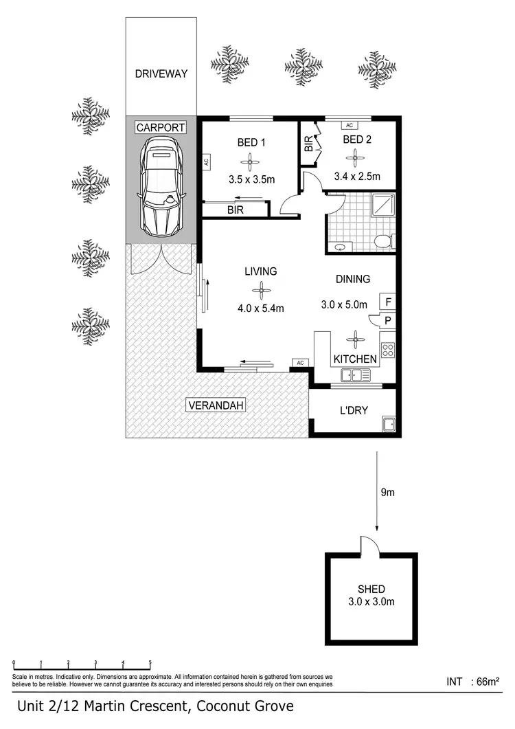 Floorplan of Homely semi-detached listing, 2/12 Martin Crescent, Coconut Grove NT 810