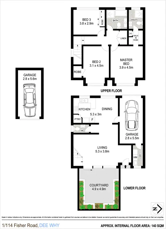 Floorplan of Homely townhouse listing, 1/114 Fisher Road, Dee Why NSW 2099