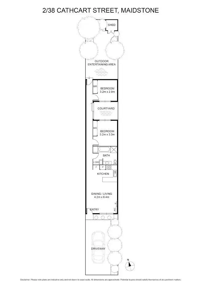 Floorplan of Homely unit listing, 2/38 Cathcart Street, Maidstone VIC 3012