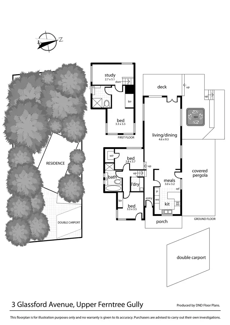 Floorplan of Homely house listing, 3 Glassford Avenue, Upper Ferntree Gully VIC 3156