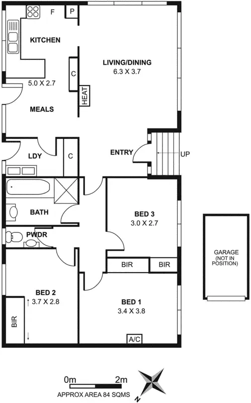 Floorplan of Homely block of units listing, 1/63 Main Road, Clayton South VIC 3169