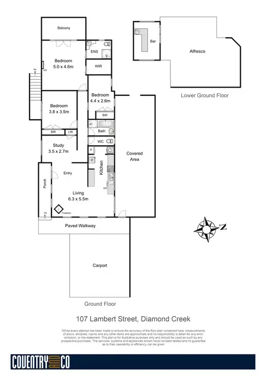 Floorplan of Homely house listing, 107 Lambert Street, Diamond Creek VIC 3089