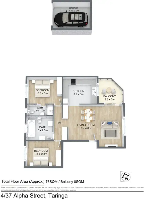 Floorplan of Homely unit listing, 4/37 Alpha Street, Taringa QLD 4068