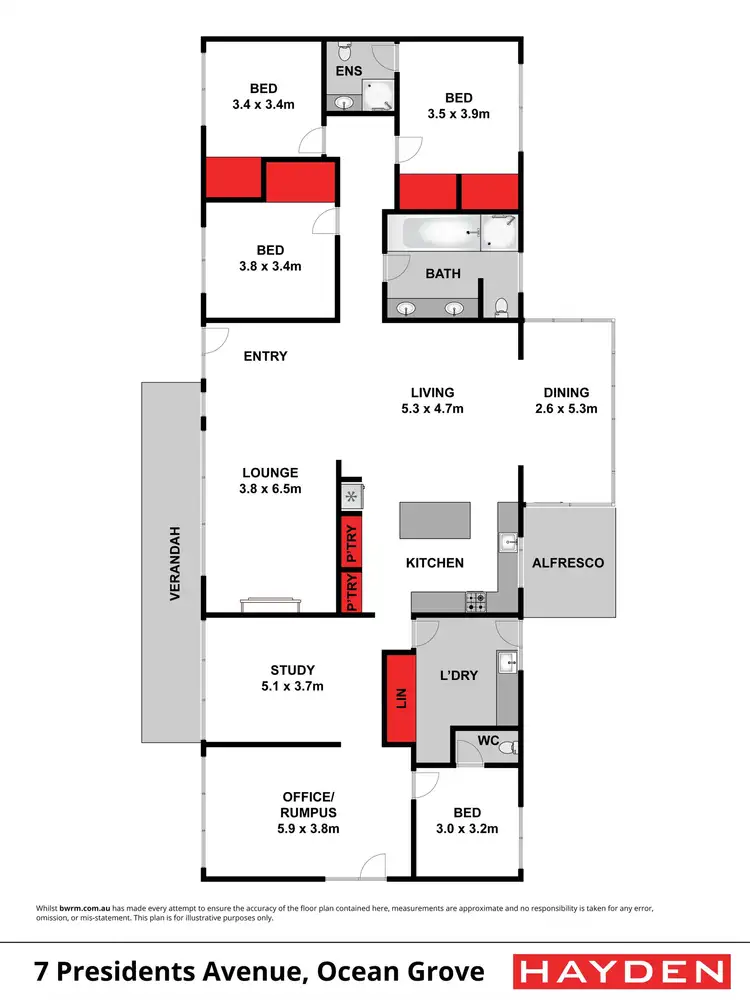 Floorplan of Homely house listing, 7 Presidents Avenue, Ocean Grove VIC 3226