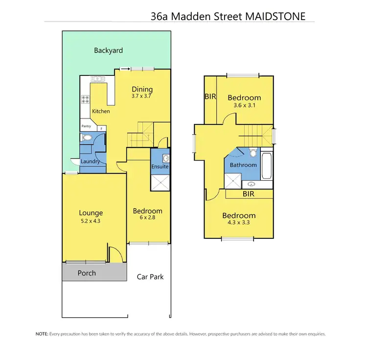 Floorplan of Homely house listing, 36A Madden Street, Maidstone VIC 3012