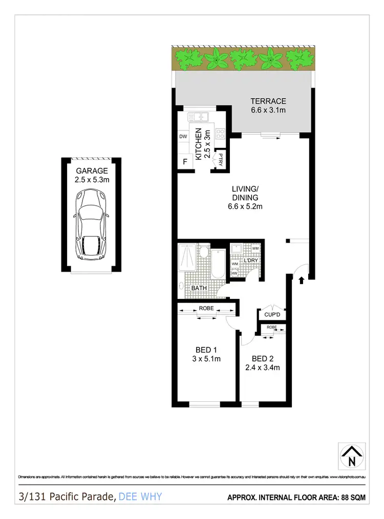 Floorplan of Homely apartment listing, 3/131 Pacific Parade, Dee Why NSW 2099