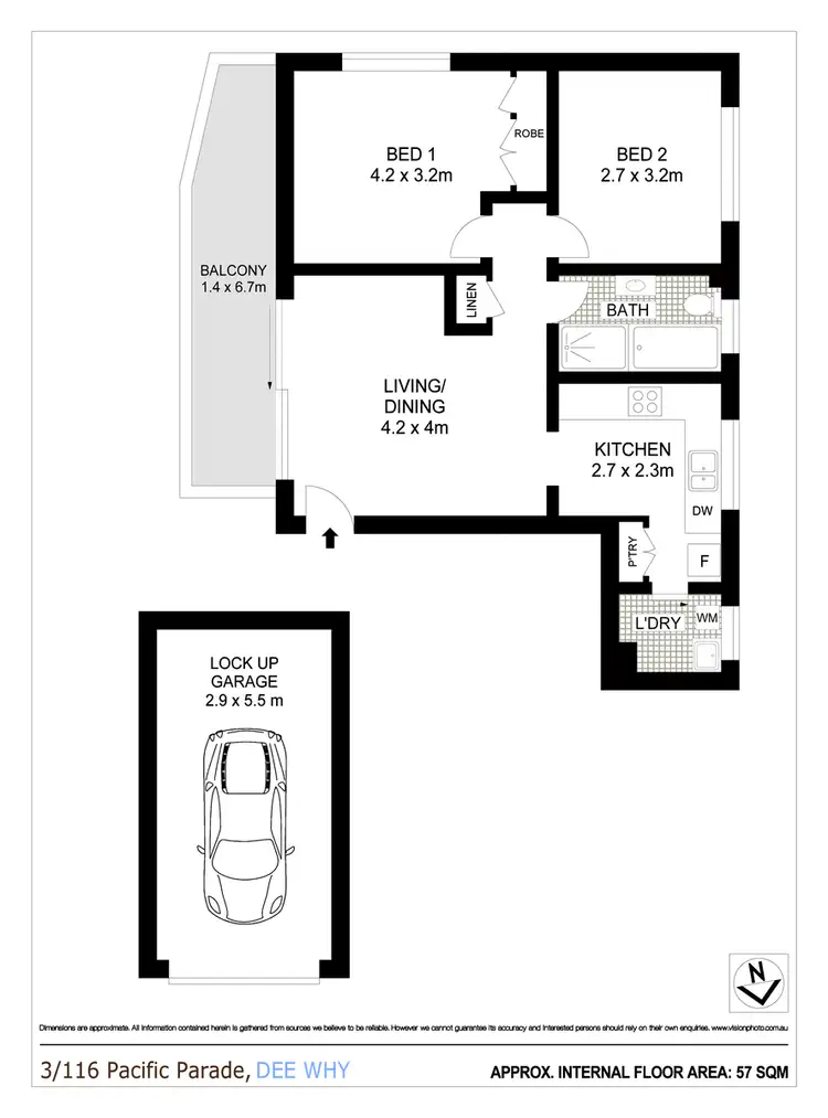Floorplan of Homely apartment listing, 3/116 Pacific Parade, Dee Why NSW 2099