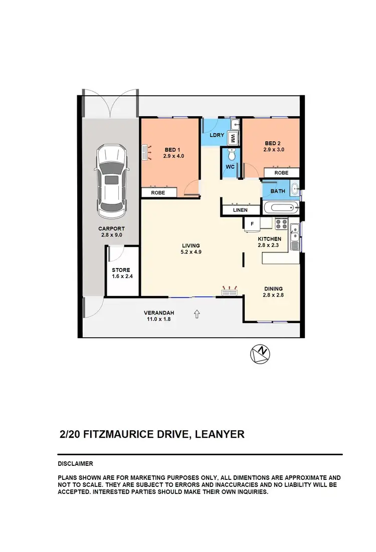 Floorplan of Homely unit listing, 2/20 Fitzmaurice Drive, Leanyer NT 812