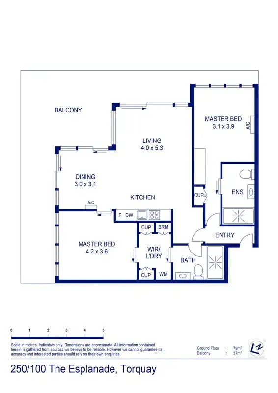Floorplan of Homely apartment listing, 250-252/100 The Esplanade, Torquay VIC 3228