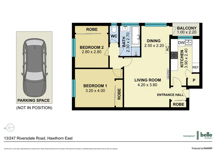 Floorplan of Homely apartment listing, 13/247 Riversdale Road, Hawthorn East VIC 3123