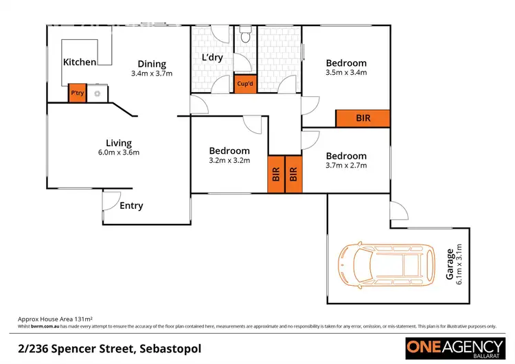 Floorplan of Homely townhouse listing, 2/236 Spencer Street, Sebastopol VIC 3356