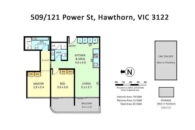 Floorplan of Homely apartment listing, 509/121 Power Street, Hawthorn VIC 3122
