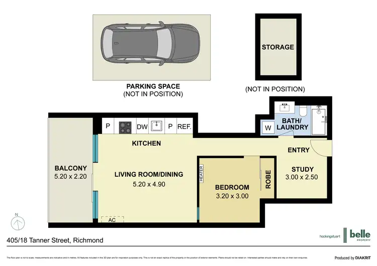 Floorplan of Homely apartment listing, 405/18 Tanner Street, Richmond VIC 3121