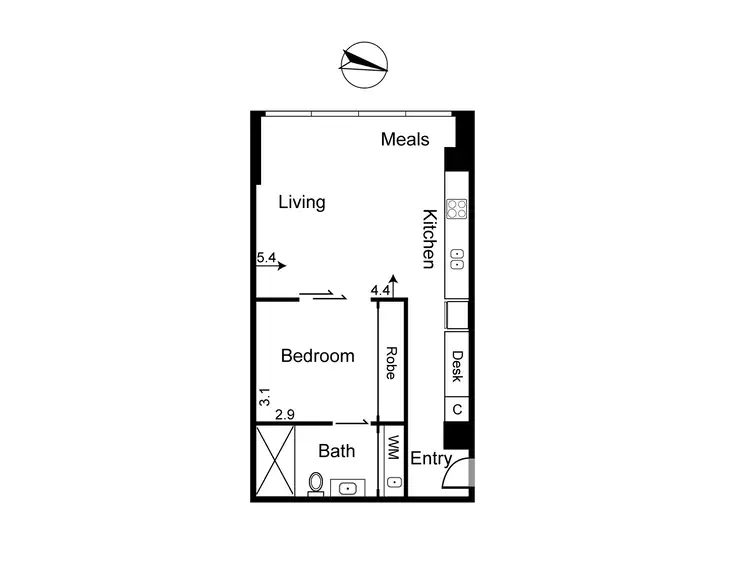 Floorplan of Homely apartment listing, 1411/1 Freshwater Place, Southbank VIC 3006