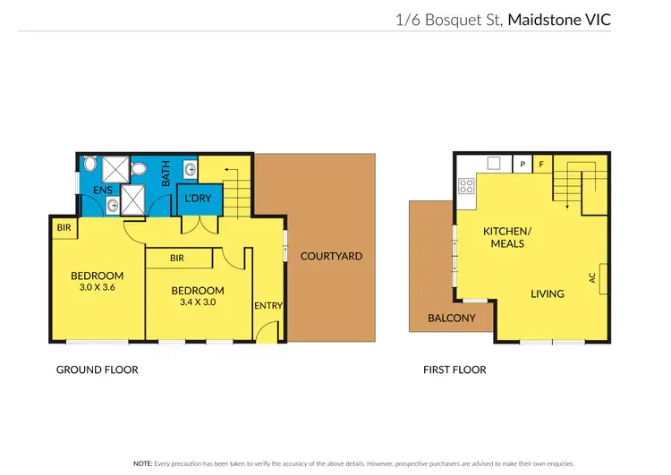 Floorplan of Homely townhouse listing, 1/6 Bosquet Street, Maidstone VIC 3012