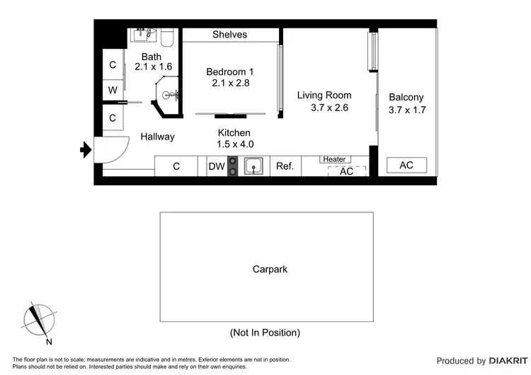 Floorplan of Homely studio listing, 311/153B High Street, Prahran VIC 3181